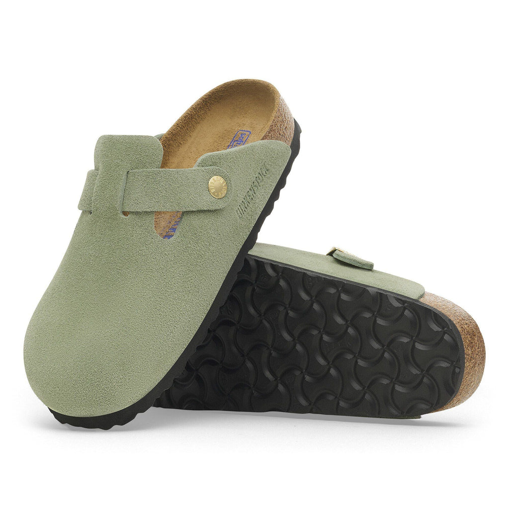 Boston Soft Footbed Suede Leather Green Tea
