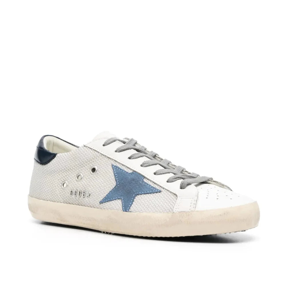 Golden Goose Super-Star leather sneakers White Blue star
