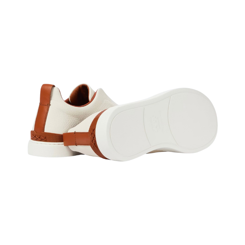 Zegna Triple Stitch leather sneakers White Deerskin