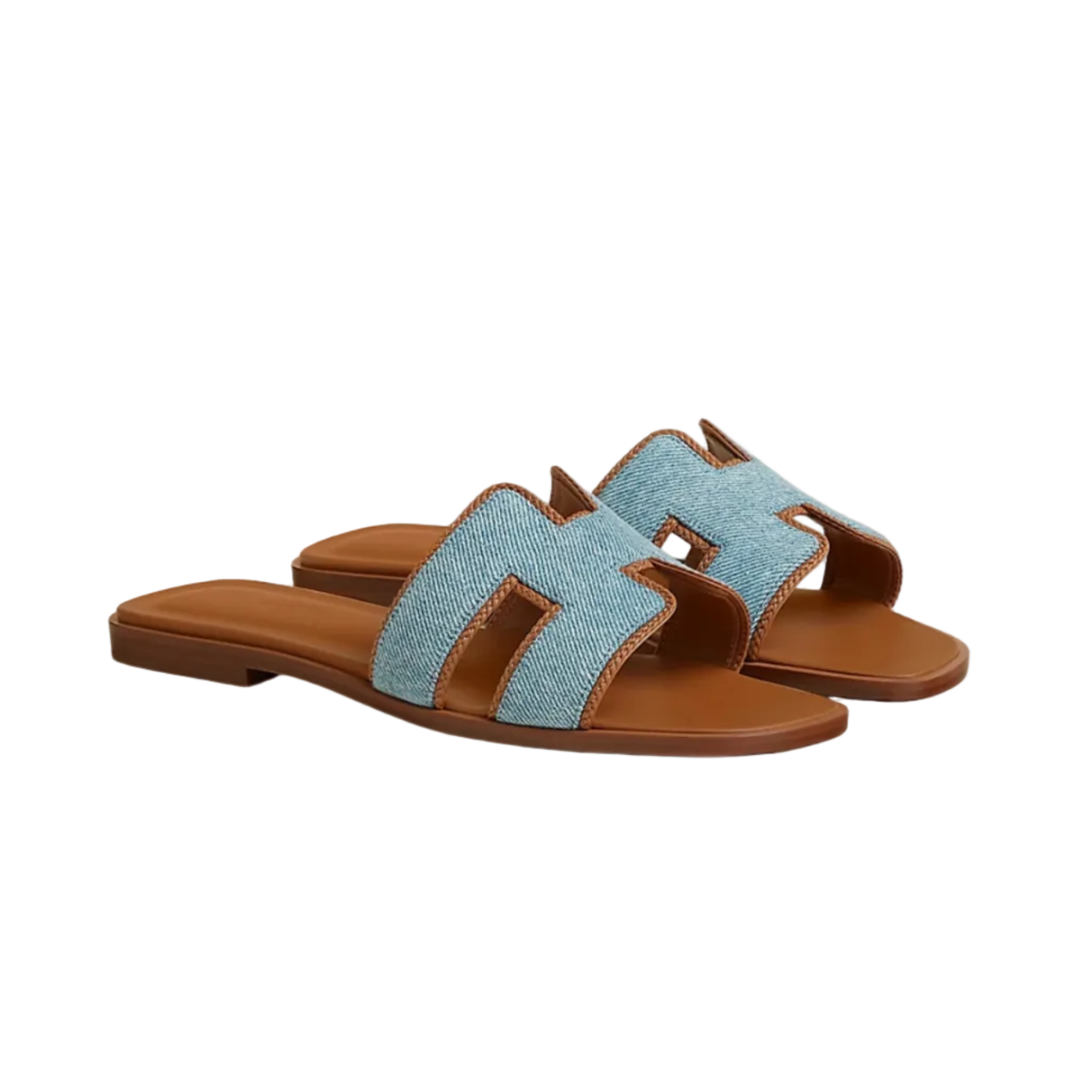 Oran Sandals in Bleu Clair / Naturel
