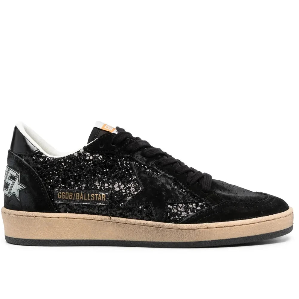 Golden Goose Ball Star glitter sneakers all Black