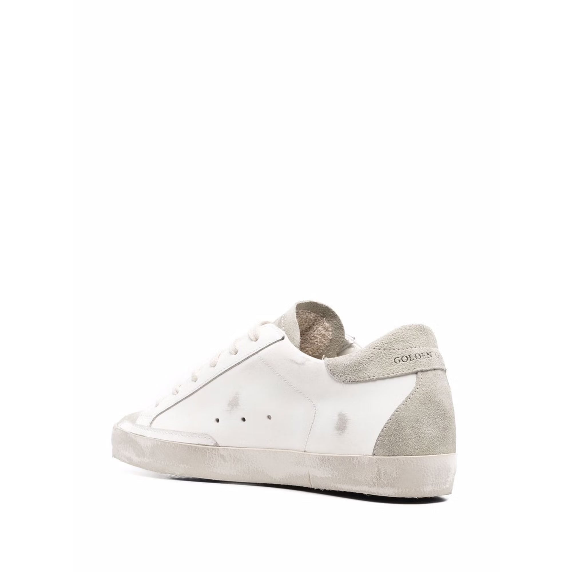 GOLDEN GOOSE Superstar red suede star and grey heels tab