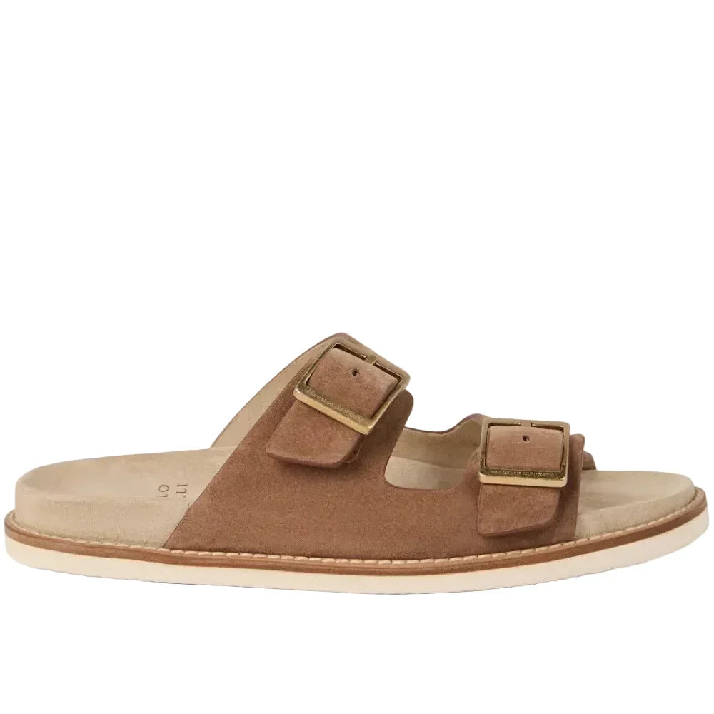 Brunello Cucinelli suede double-strap sandals Light Brown