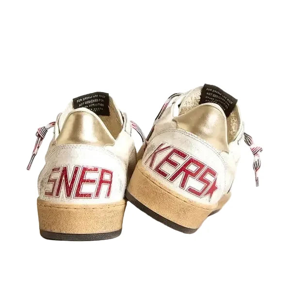 Ball Star trainers in nappa leather with blue suede star and platinum leather heels tab