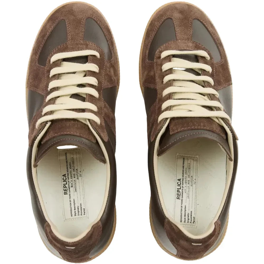 Maison Margiela - Replica leather and suede Brown sneakers