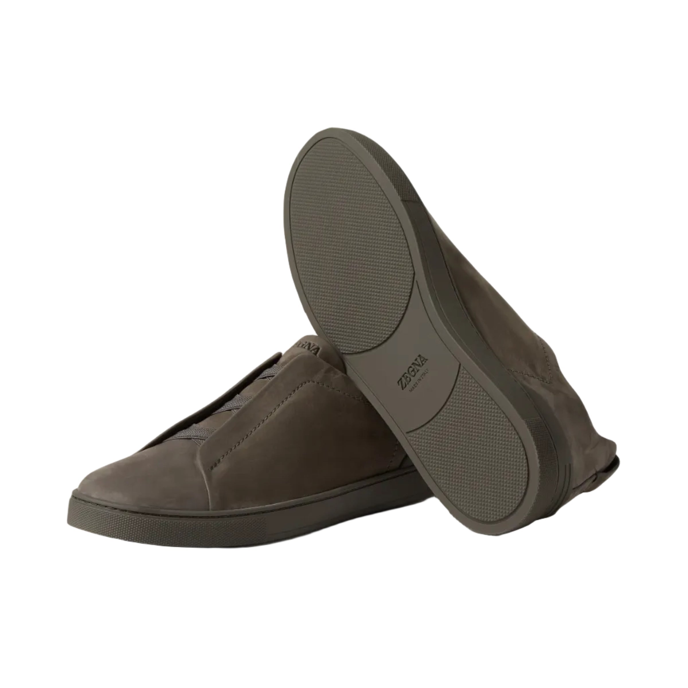 Zegna Triple Stitch Second Skin Dark Taupe sneakers