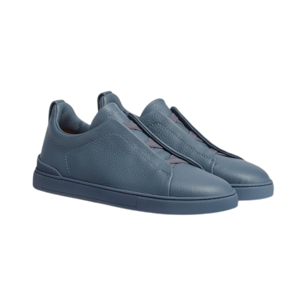 ZEGNA Triple Stitch Low-Top Sneaker Blue