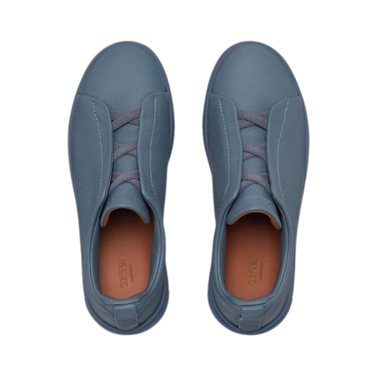 ZEGNA Triple Stitch Low-Top Sneaker Blue