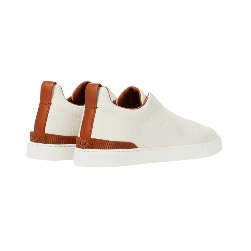 Zegna Triple Stitch leather sneakers White Deerskin