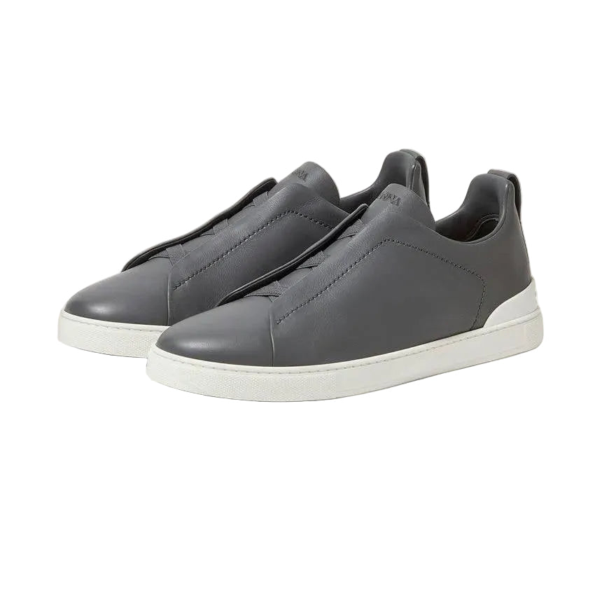 Zegna DARK GREY TRIPLE STITCH™ SECONDSKIN SNEAKERS