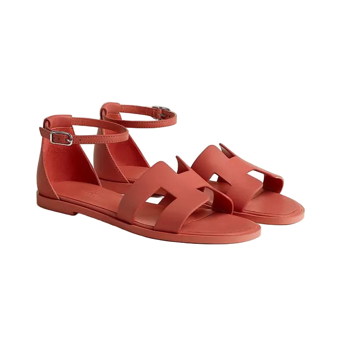 Hermès Santorini Sandals Étoupe Pink