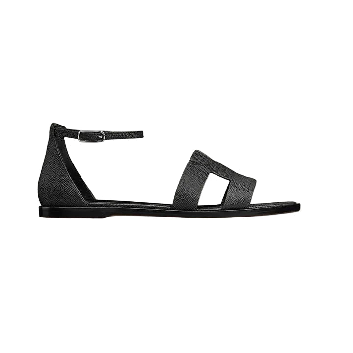 Hermès Santorini Sandals Étoupe Black