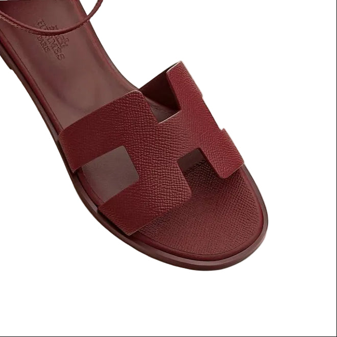 Hermès Santorini Sandals Epsom Rouge