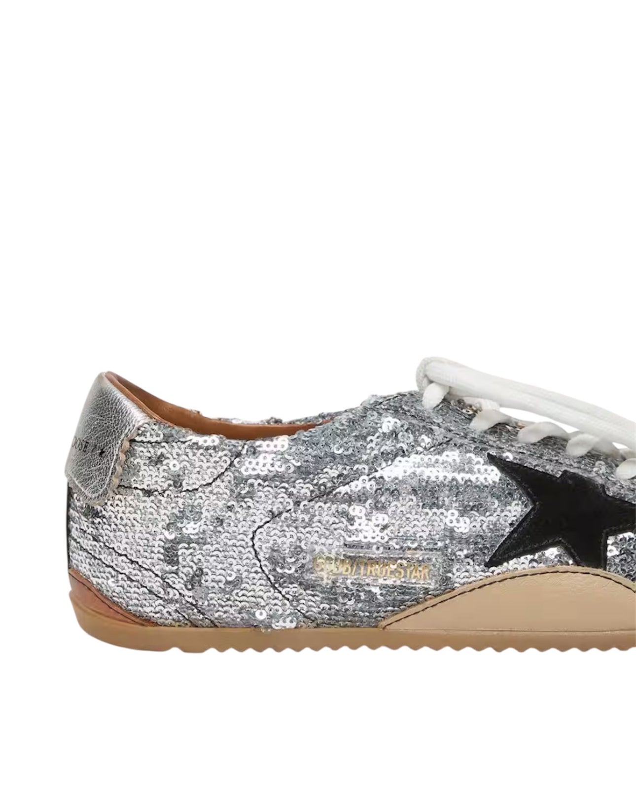Golden Gosse True-Star silver sequins black star silver leather heel tab