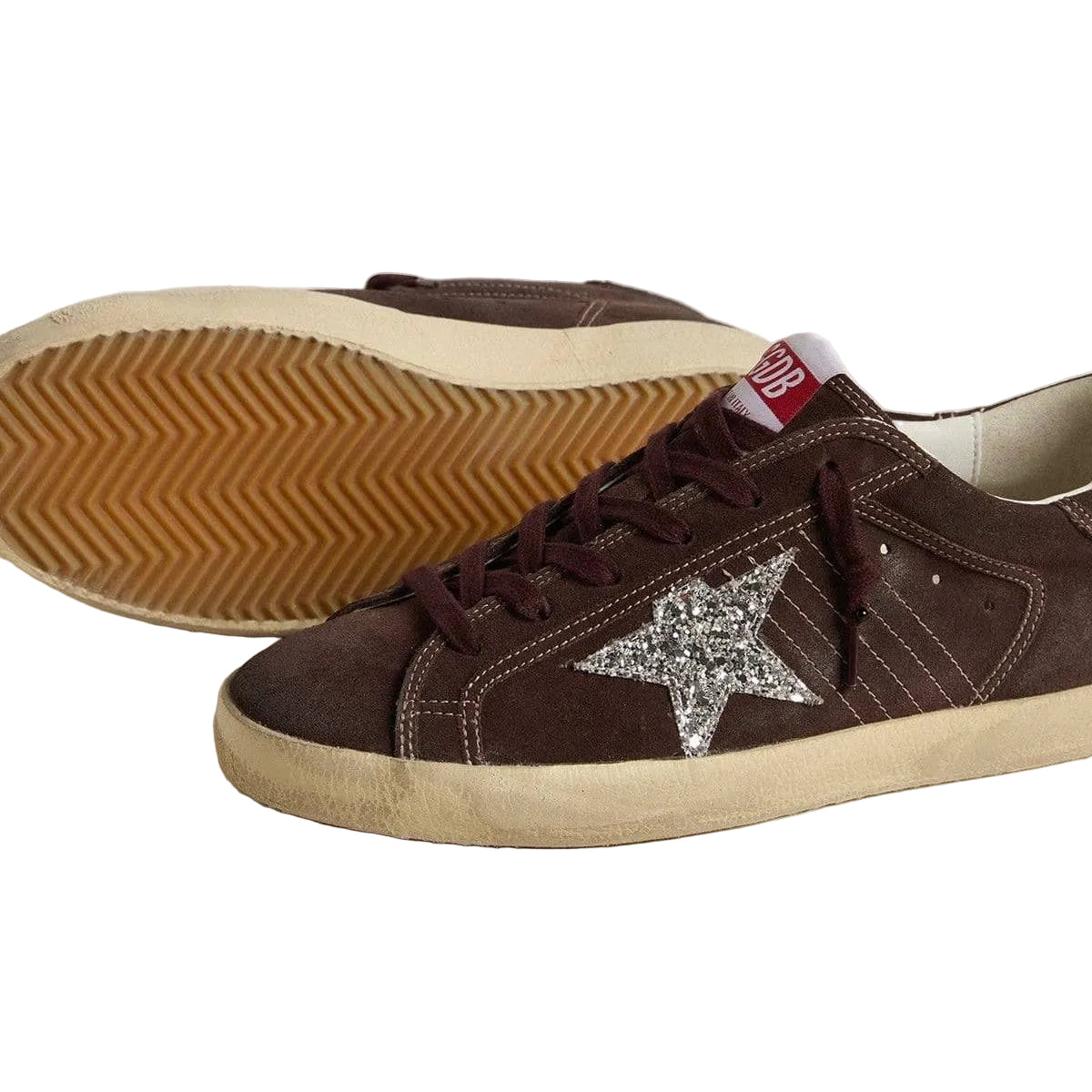Golden Goose Super Star glitter-star embellished Brown sneakers