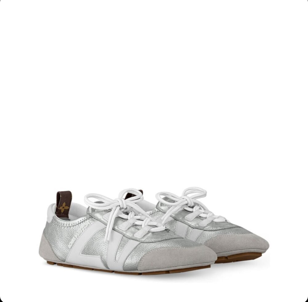 Louis Vuitton LV Sneakerina Metallic Grained Silver