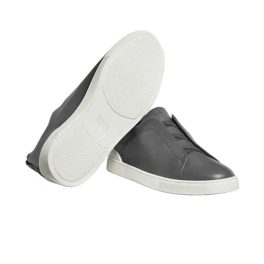 Zegna DARK GREY TRIPLE STITCH™ SECONDSKIN SNEAKERS