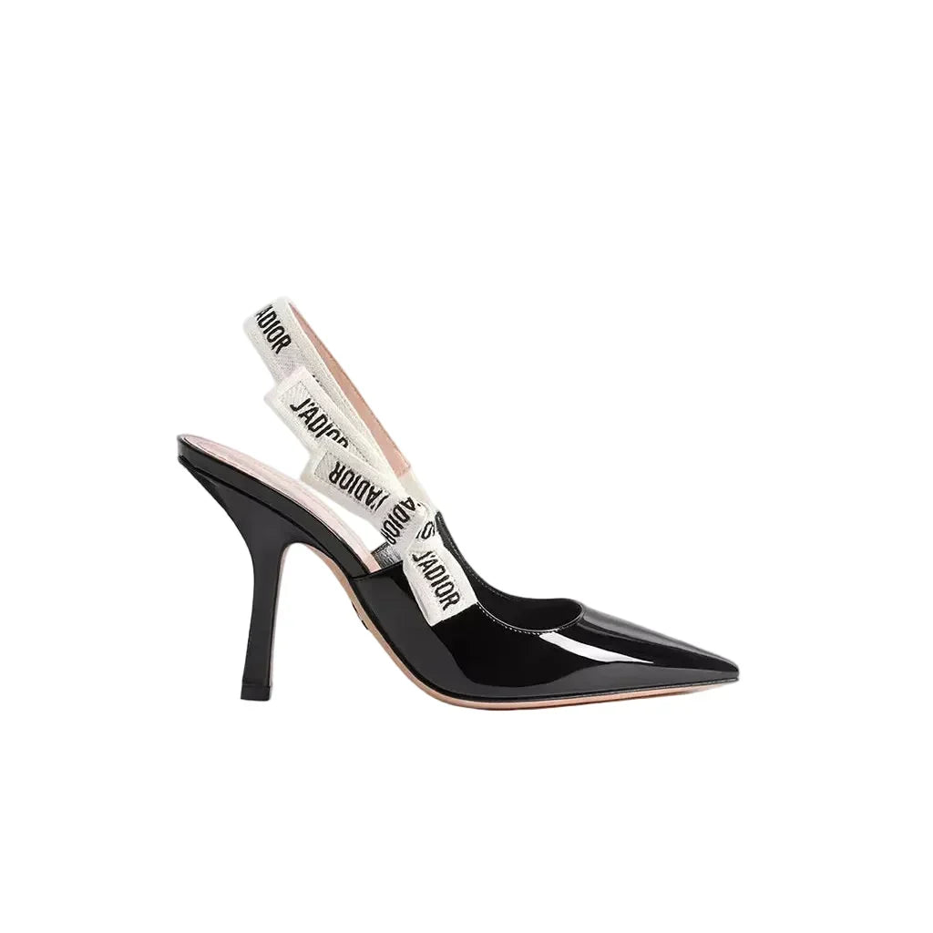 Christian Dior Black Fabric J'adior Slingback
