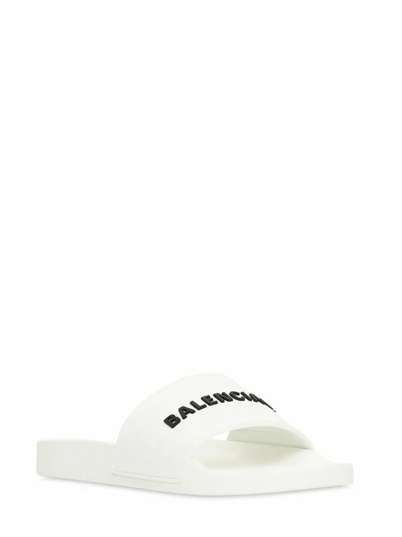 Sale BALENCIAGA - Logo Rubber Pool Slide Sandals
