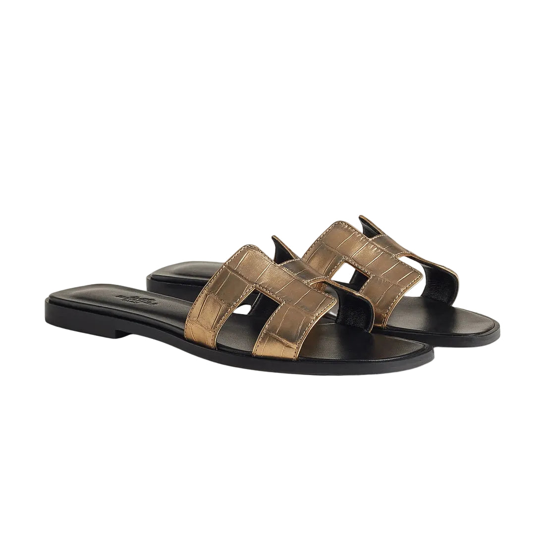 Hermes Oran Sandal Dore Fonce
