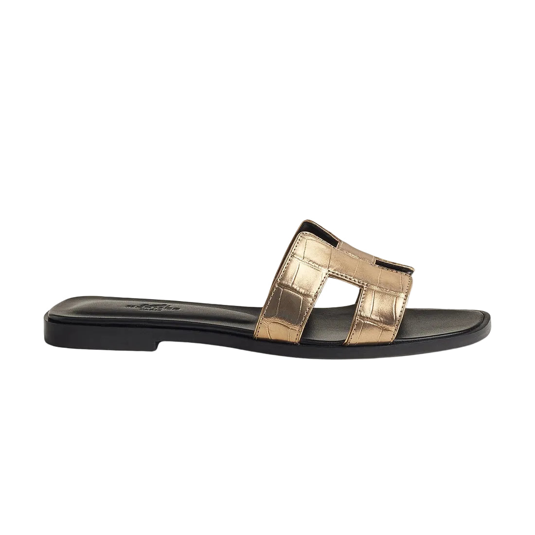 Hermes Oran Sandal Dore Fonce