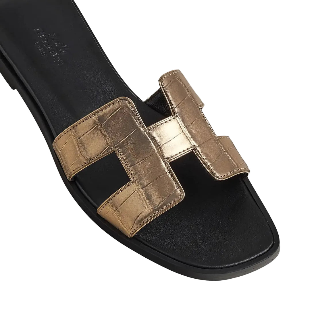 Hermes Oran Sandal Dore Fonce