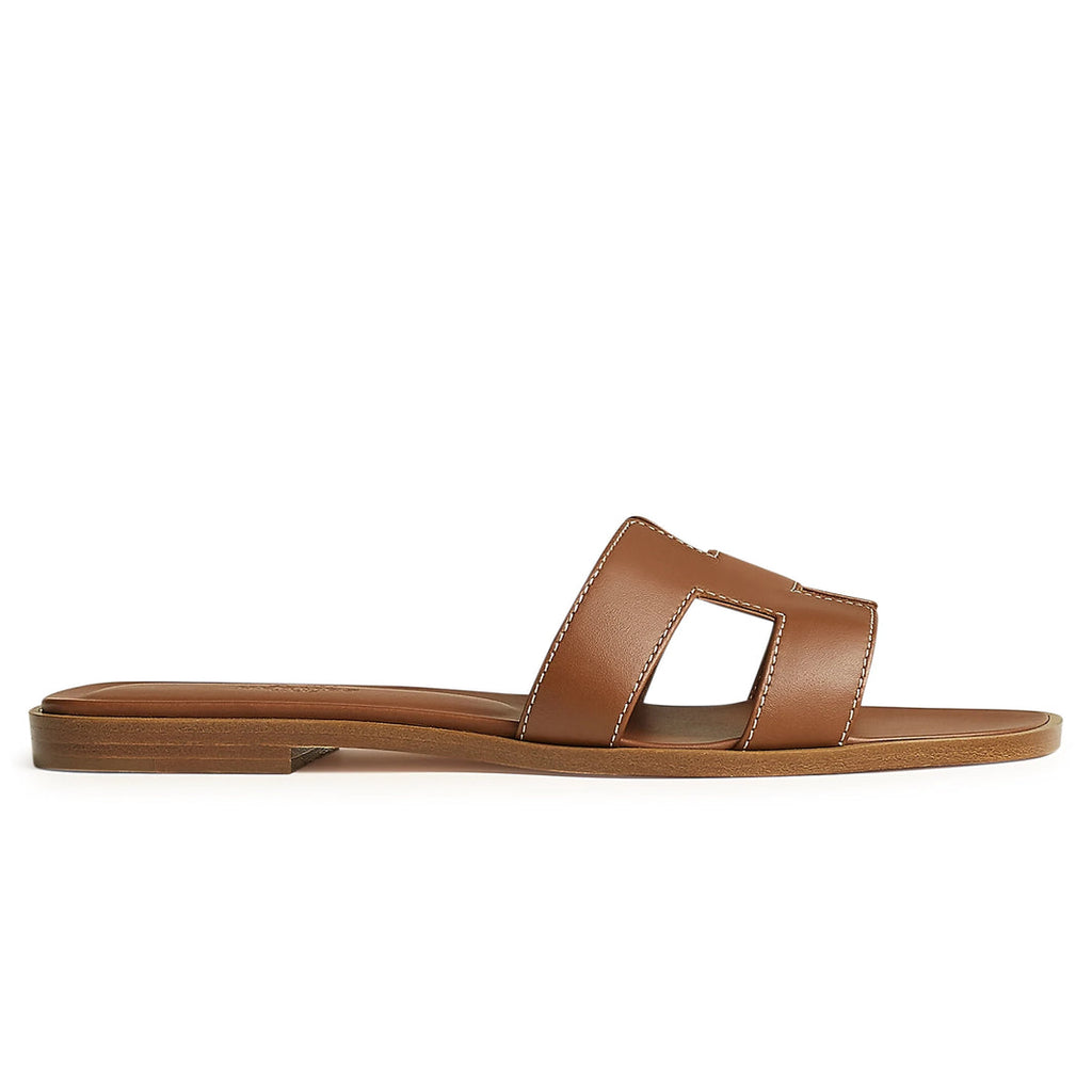 Hermes Paris Oran Gold Sandal