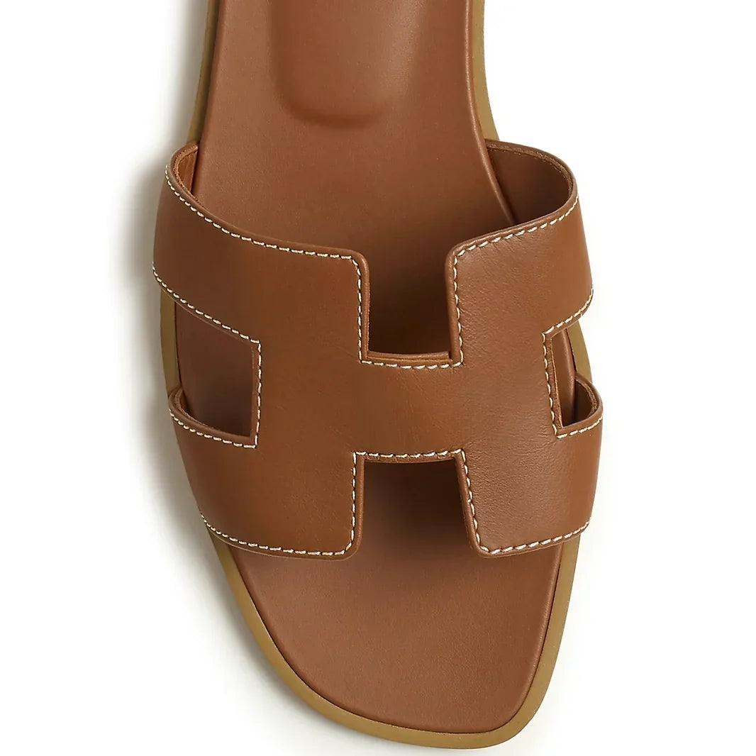 Hermes Paris Oran Gold Sandal