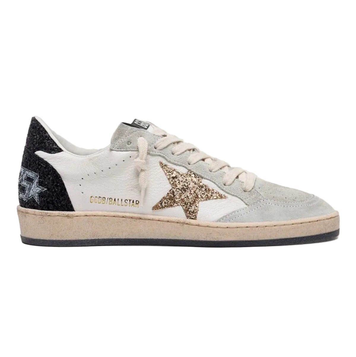 Golden Goose Ball Star White With Gold Glitter Star